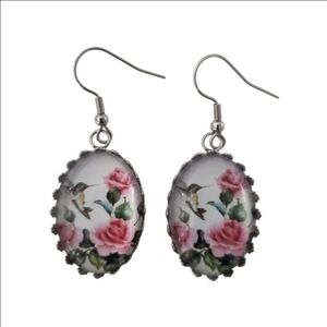 Handcrafted Oval Floral Earrings